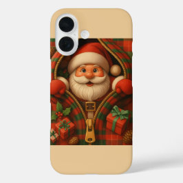 Plaid Santa Claus Christmas Design  iPhone 16ケース