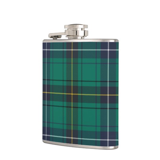 Plaid Scotish Clan Henderson Green Black Check フラスク (左)