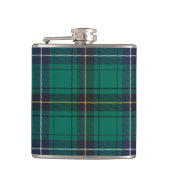 Plaid Scotish Clan Henderson Green Black Check フラスク (正面)