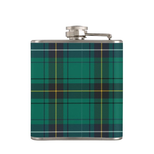 Plaid Scotish Clan Henderson Green Black Check フラスク (裏面)