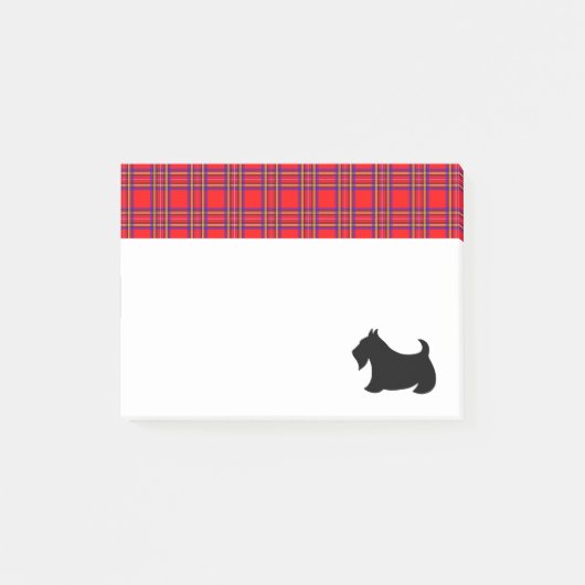 Plaid Scotish Terrier Scotty It Notesギフト ポストイット (正面)