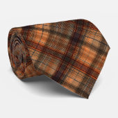 Plaid Scottish tartan brown orange black classic N ネクタイ (ロール)