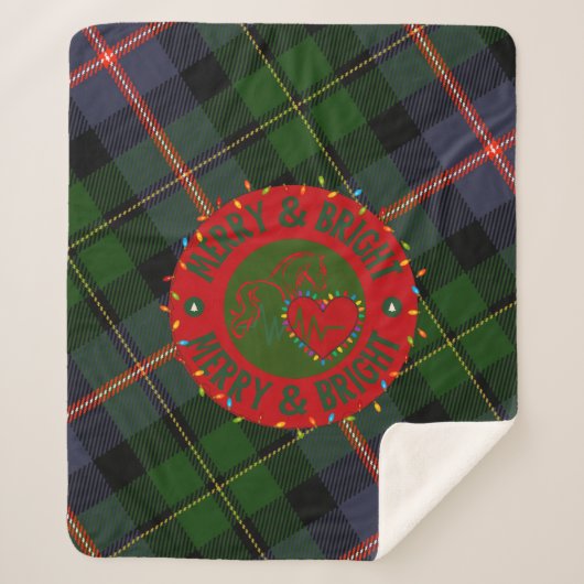 Plaid Sherpa Blanket Merry & Bright シェルパブランケット (正面)