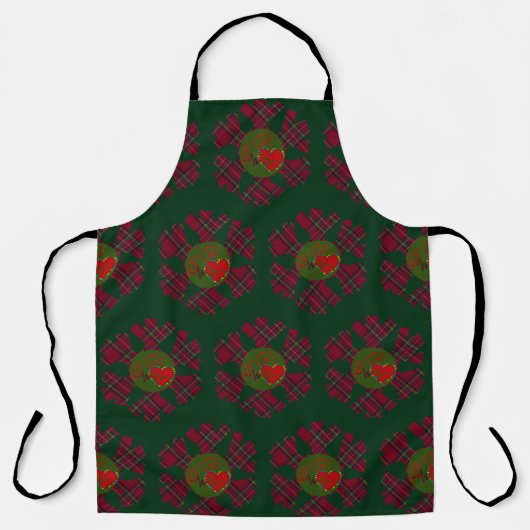 Plaid Snowflake Apron エプロン (正面)