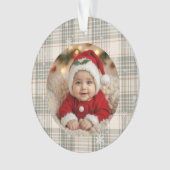 Plaid Snowflake Family Keepsake オーナメント (正面)