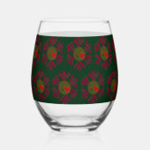 Plaid Snowflake Glassware ステムなしワイングラス (裏面)