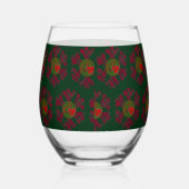 Plaid Snowflake Glassware ステムなしワイングラス (左)