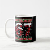 Plaid Snowflake Six Seven Christmas 67 Meme  コーヒーマグカップ (左)