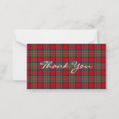 Plaid Stewart素朴タータンチェックパーティーありがとう ノートカード (正面)