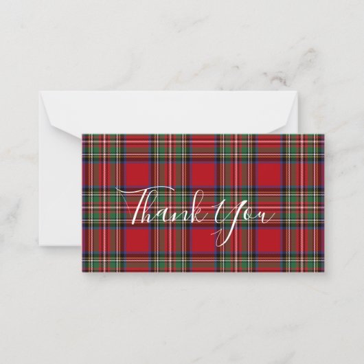 Plaid Stewart Tartan Client Thank You ノートカード (正面)