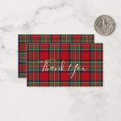 Plaid Stewart Tartan Client Thank You ノートカード (正面/裏面インサイチュ)