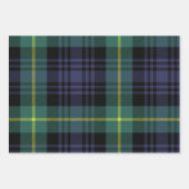 Plaid Stylish Navy Christmas ラッピングペーパーシート (正面)