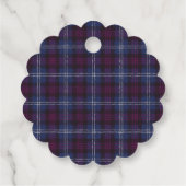 Plaid Tartan Burgundy Blue Baby Shower Thank You フェイバータグ (裏面)