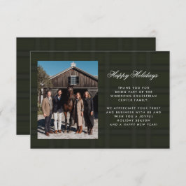 Plaid Tartan Equestrian Barn Ranch Business サンキューカード