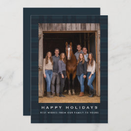 Plaid Tartan Equestrian Barn Ranch Christmas シーズンカード