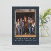 Plaid Tartan Equestrian Barn Ranch Christmas シーズンカード (スタンド正面)