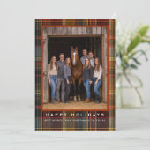 Plaid Tartan Equestrian Barn Ranch Christmas シーズンカード (スタンド正面)
