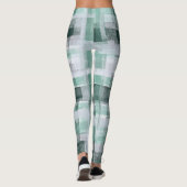 Plaid tartan green white monogrammed red festive  レギンス (裏面)