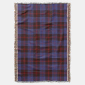  plaid tartan navy blue red  スローブランケット (正面縦)