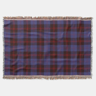  plaid tartan navy blue red  スローブランケット