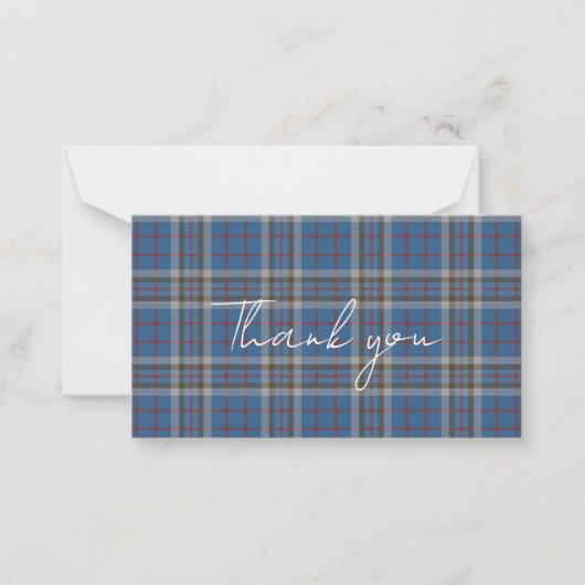 Plaid Tartan Thompson Rustic Thank You ノートカード (正面)