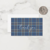 Plaid Tartan Thompson Rustic Thank You ノートカード (正面/裏面インサイチュ)