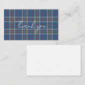 Plaid Tartan Thompson Rustic Thank You ノートカード (正面/裏面)