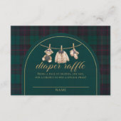 Plaid Teddy Bear Baby Shower bookbook for baby エンクロージャーカード (正面)