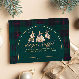 Plaid Teddy Bear Baby Shower bookbook for baby エンクロージャーカード