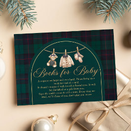 Plaid Teddy Bear Baby Shower bookbook for baby エンクロージャーカード