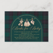 Plaid Teddy Bear Baby Shower bookbook for baby エンクロージャーカード (正面)