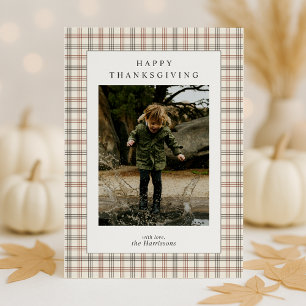 Plaid Thanksgiving縁どモダンフォトカード 招待状