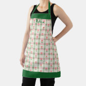 Plaid Tulip Women's Apron with Custom Name エプロン (インサイチュ)