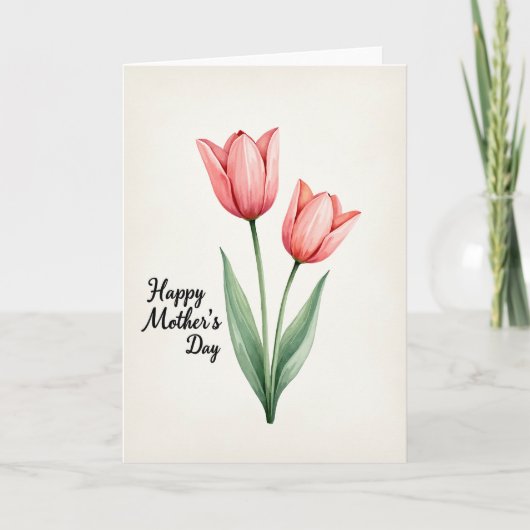 Plaid Watercolor Blossom Card カード (正面)