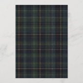 Plaid We Can Bearly Wait Green Blue Baby Shower 招待状 (裏面)