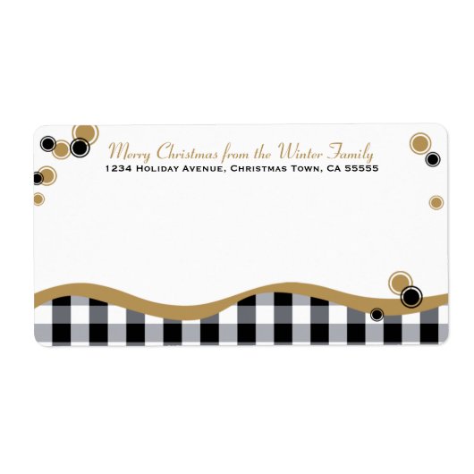 Plaid Whimsyコンテンポラリー Large Mailing Label ラベル (正面)