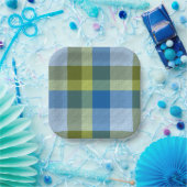 Plaid With Patterened Texture ペーパープレート (パーティー)
