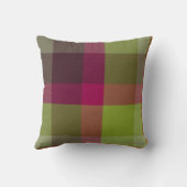 Plaid With Pattern Throw Pillow クッション (裏面)