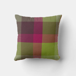 Plaid With Pattern Throw Pillow クッション