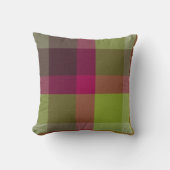 Plaid With Pattern Throw Pillow クッション (正面)