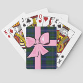 Plaid with pink bow gift wrap theme playing cards トランプ (裏面)