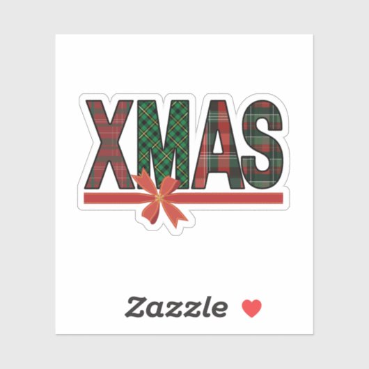 Plaid XMAS with Red Bow シール (シート)