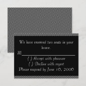 Plaids Black&White RSVPカード (正面/裏面)