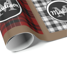Plaids (Monogram & Name) ラッピングペーパー