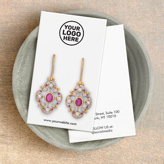 Plain任意のカラーイヤリングディスプレイカードにロゴを追加