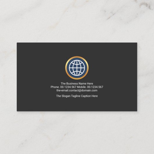 Plain シンプル Gray Black LayersビジネスウーマンCEO 名刺 (裏面)