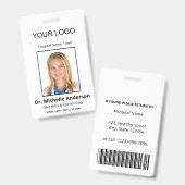 Plain パーソナライズされた White Doctor Photo Identity バッジ (正面＆裏面)