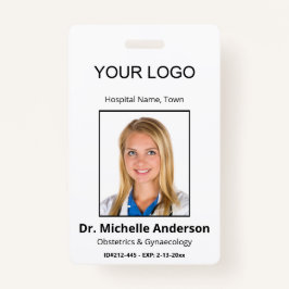 Plain パーソナライズされた White Doctor Photo Identity バッジ