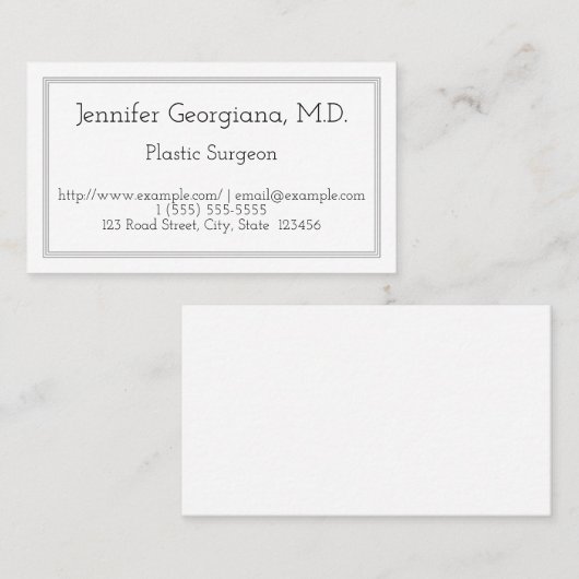 Plain and エレガント Plastic Orcent Business Card 名刺 (正面/裏面)