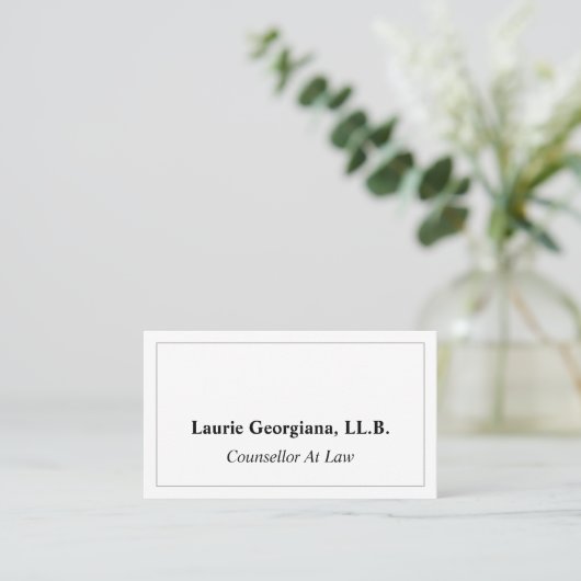 Plain and Basic Counsellor At Law Business Card 名刺 (スタンド正面)